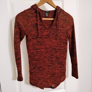Rue21 Orange Heathered Hooded Sweater